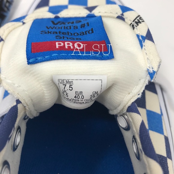 ๐ธSale๐ธ VANS Authentic Pro Checkerboard White Blue Womens Size 8.5 VN0A3479UH2 - Picture 8 of 8